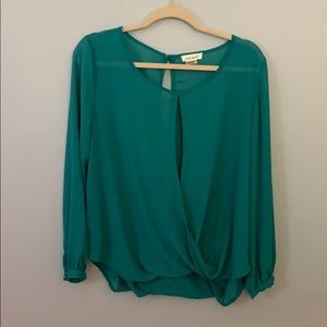 Sans Souci Sheer Green Blouse